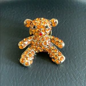 Swarovski bear pin